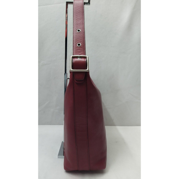 Coach Red Leather Duffle Zipper Closure Crossbody Shoulder Bag - Picture 5 of 16